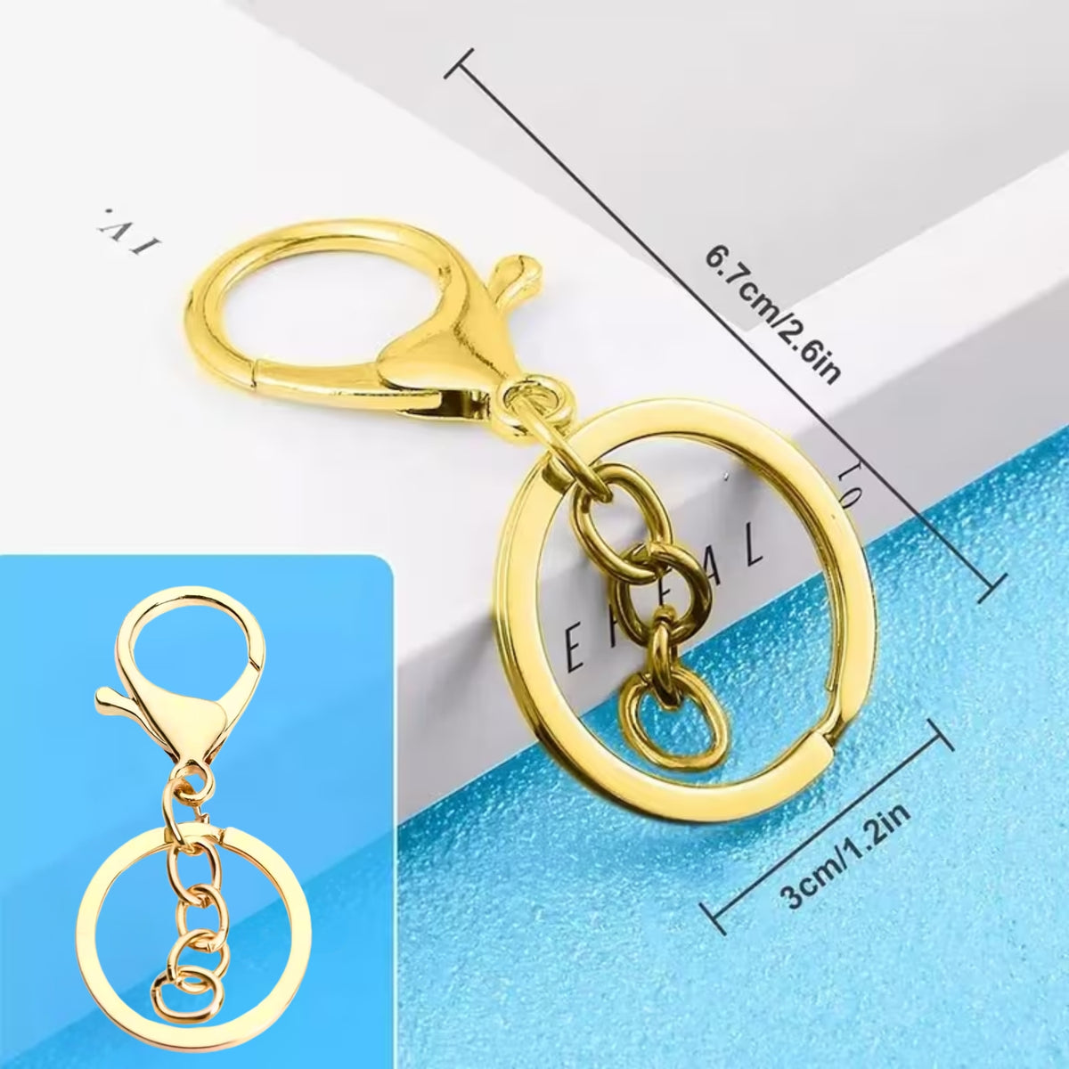5pz Herraje para Llaveros color Dorado Accesorios Hobbees