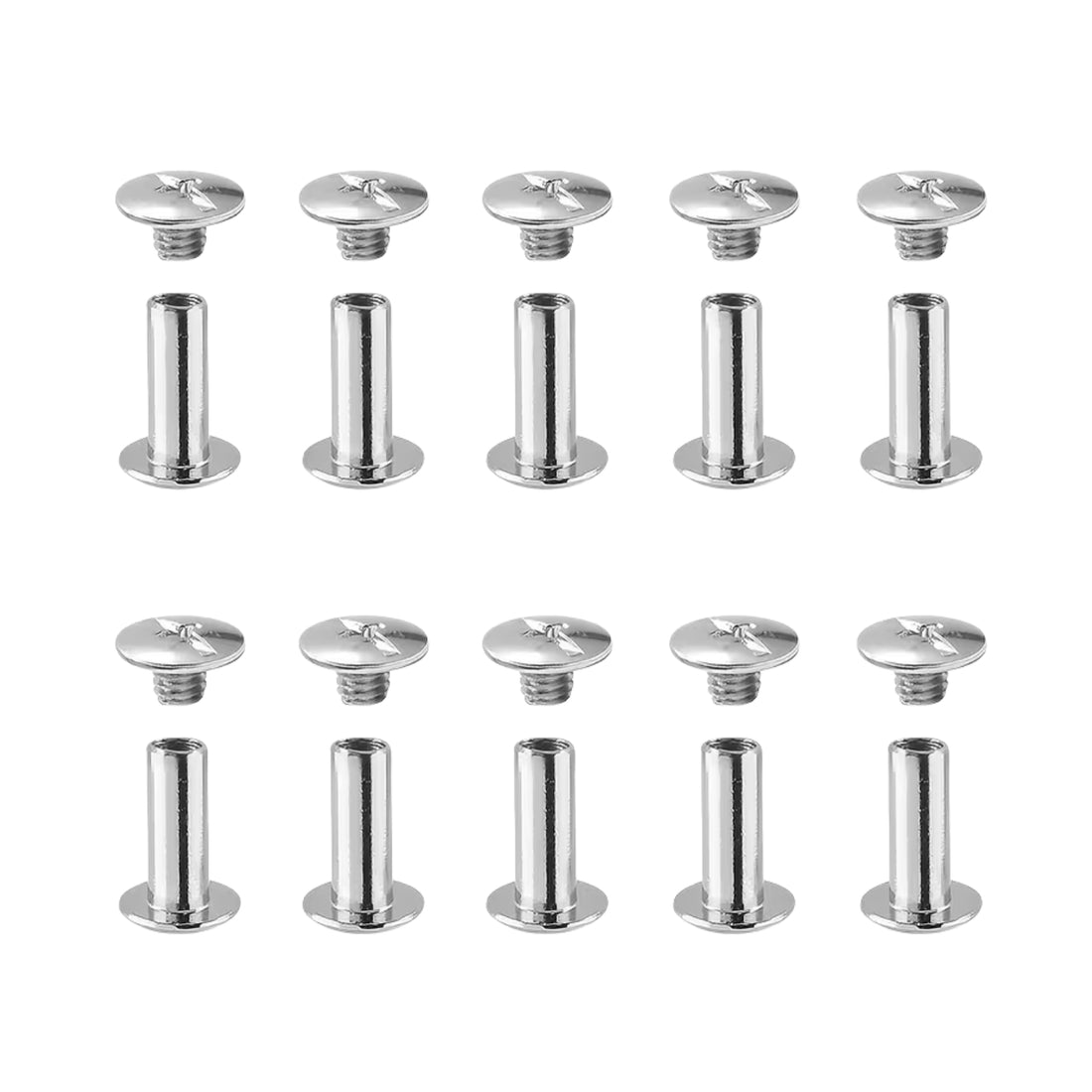 Tornillo Chicago Plateado para Encuadernación 15mm Encuadernacion Hobbees