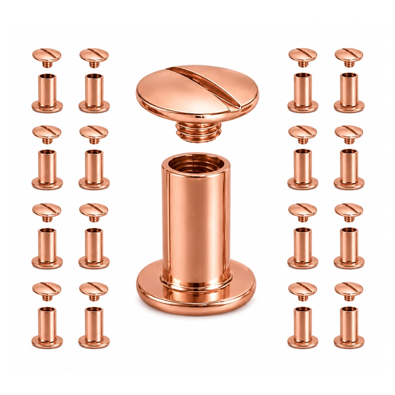 Tornillo Chicago Oro Rosa para Encuadernación 12mm