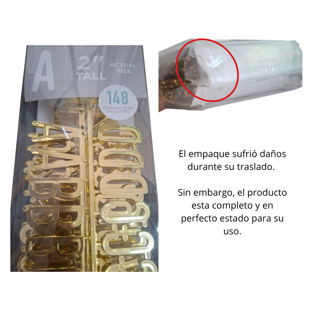 EA Gold 2" Letters / Letras Color Oro Para Tablero Descontinuado DCWV