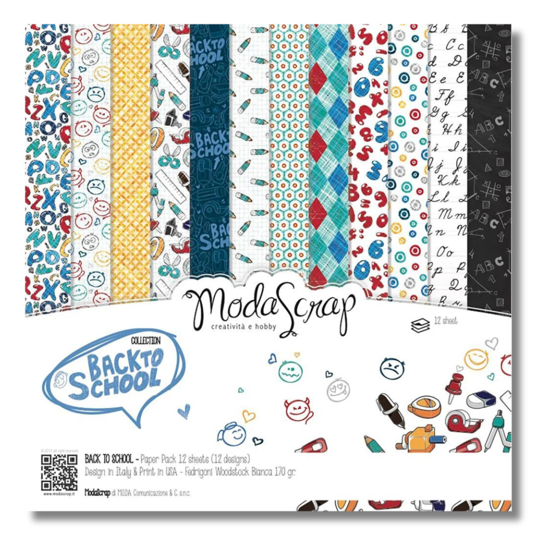 Back To School Paper Pad 12" / Block de Papel Regreso a la Escuela Papel Pink Paislee