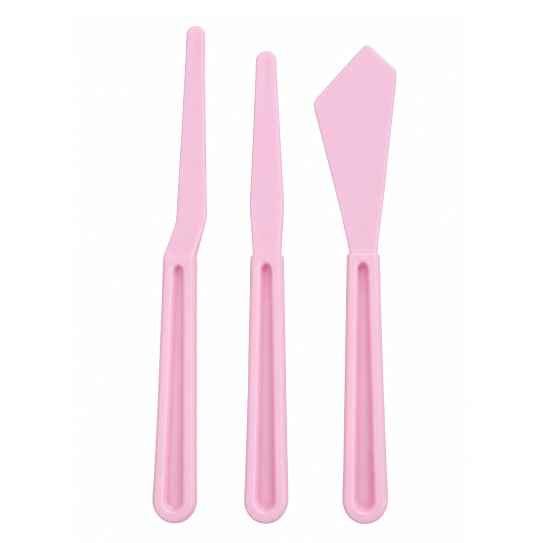 Set Plastic Palette Knives / Set Espátulas de plástico Rosa Pinceles y Brochas Hobbees