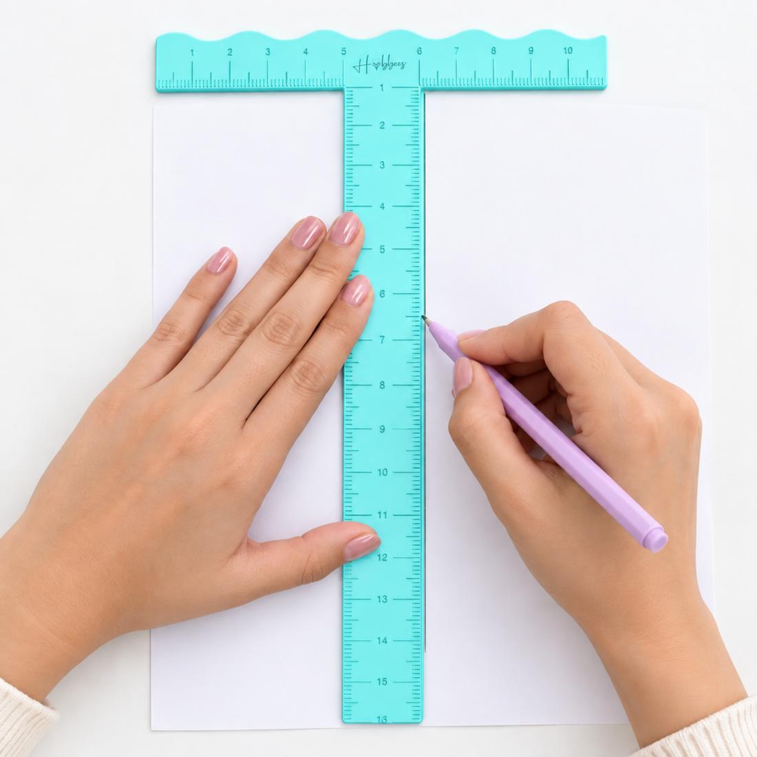 Regla "T" 15cm Aqua Encuadernacion Hobbees