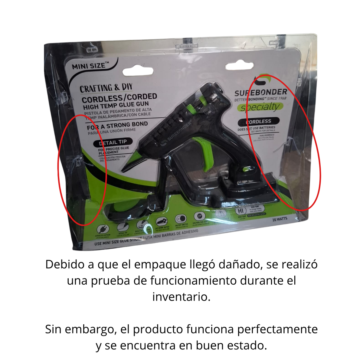 EA Cordless High Temp Glue Gun / Pistola de Silicón de Alta Temperatura