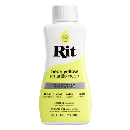 Rit Dye Liquid Neon Yellow / Líquido para Teñir Amarillo Neón Pintura para Tela Rit