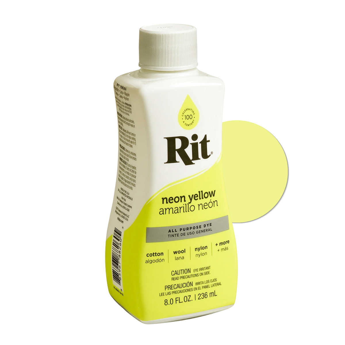 Rit Dye Liquid Neon Yellow / Líquido para Teñir Amarillo Neón Pintura para Tela Rit