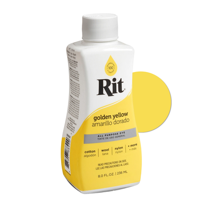 Rit Dye Liquid Golden Yellow / Líquido para Teñir Amarillo Dorado Pintura para Tela Rit