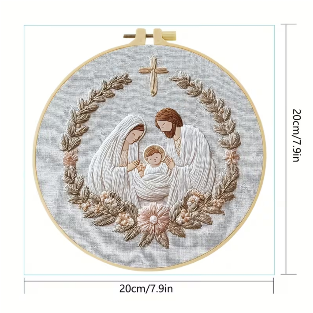 Kit Bordado Virgin Mary and Jesus Embroidery Kit 20cm Costura Dowdell