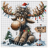 Kit Bordado Punto de Cruz Christmas Reindeer Embroidery Kit 30cm Costura Dowdell