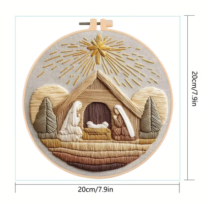 Kit Bordado Nativity Embroidery Kit 20cm Costura Dowdell
