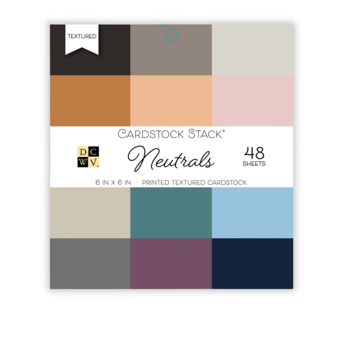 Single-Sided Cardstock Stack Neutrals / Block de Cartulina Texturizada Neutrales Papel American Crafts