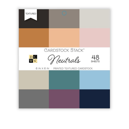 Single-Sided Cardstock Stack Neutrals / Block de Cartulina Texturizada Neutrales Papel American Crafts