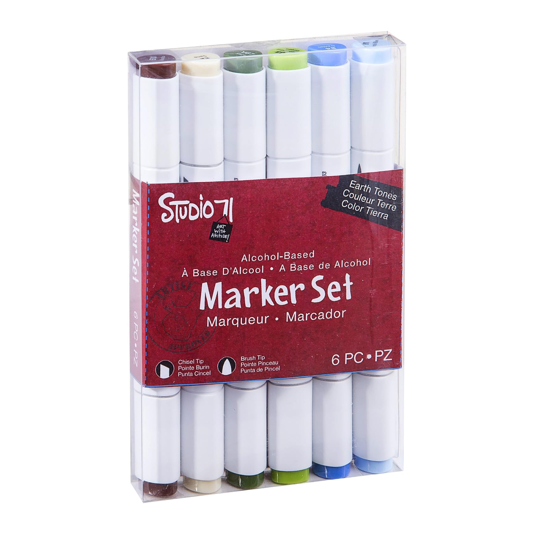 Studio 71 Alcohol Brush Markers Earth Tones / Marcadores de Alcohol Tonos Tierra Borradores y Reglas Darice