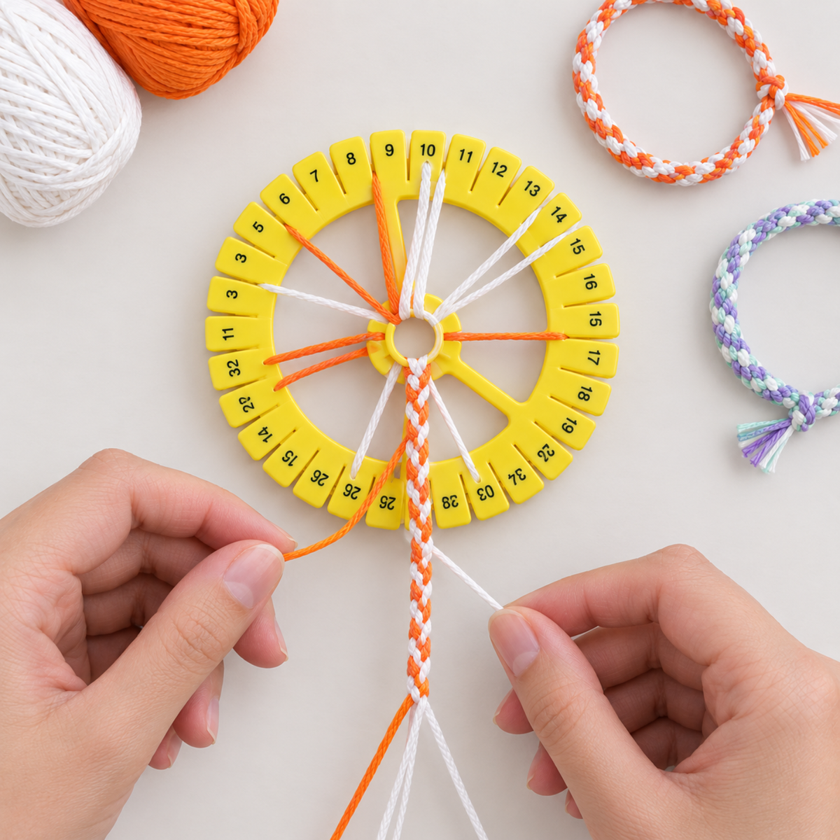 Disco de Trenzado Kumihimo / Disco para hacer Pulseras DIY Amarillo Costura Hobbees