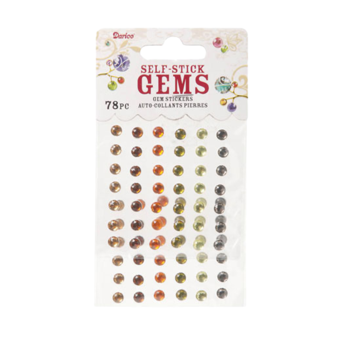 Self-Stick Gems Earth / Piedras Autoadhesivas Tierra (78 piezas) Adornos / Embellishments Darice