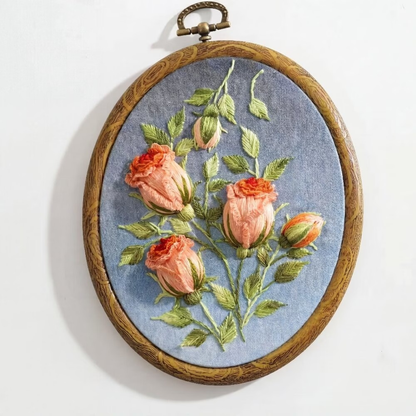 Kit Bordado Flower Bouquet Embroidery Kit 15cm Costura Dowdell