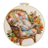 Kit Bordado Cozy Cat Embroidery Kit 20cm Costura Dowdell