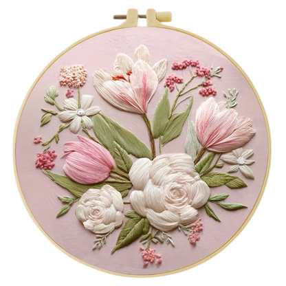 Kit Bordado Floral Pattern Embroidery Kit 20cm Costura Dowdell