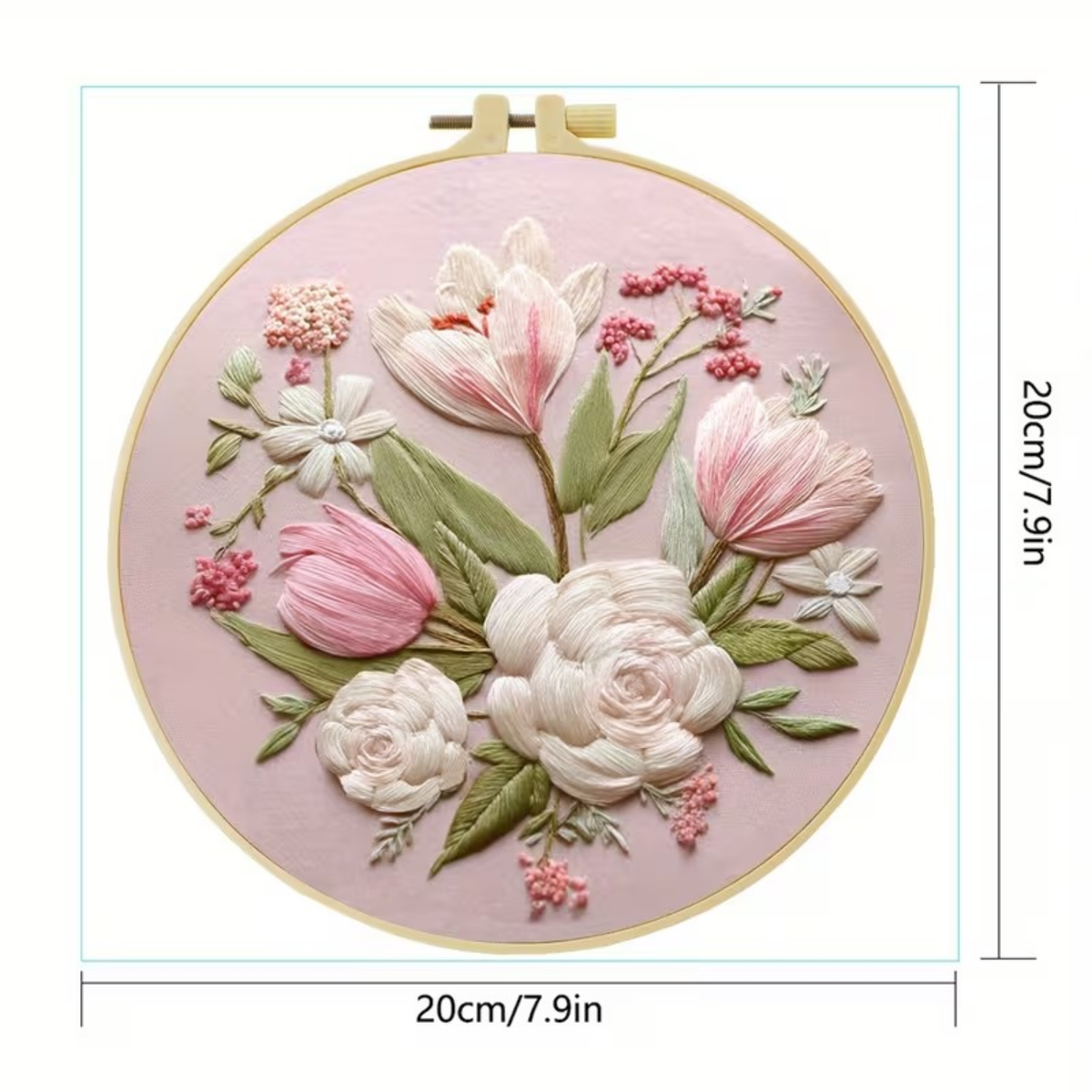 Kit Bordado Floral Pattern Embroidery Kit 20cm Costura Dowdell
