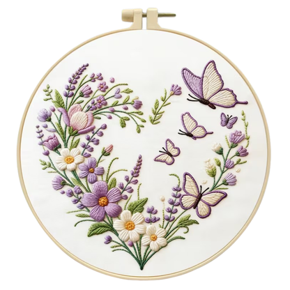 Kit Bordado Floral Heart Embroidery Kit 20cm Costura Dowdell