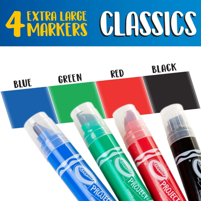 Project XL Poster Markers / 4 Marcadores Extra Grandes Colores y Plumones Crayola