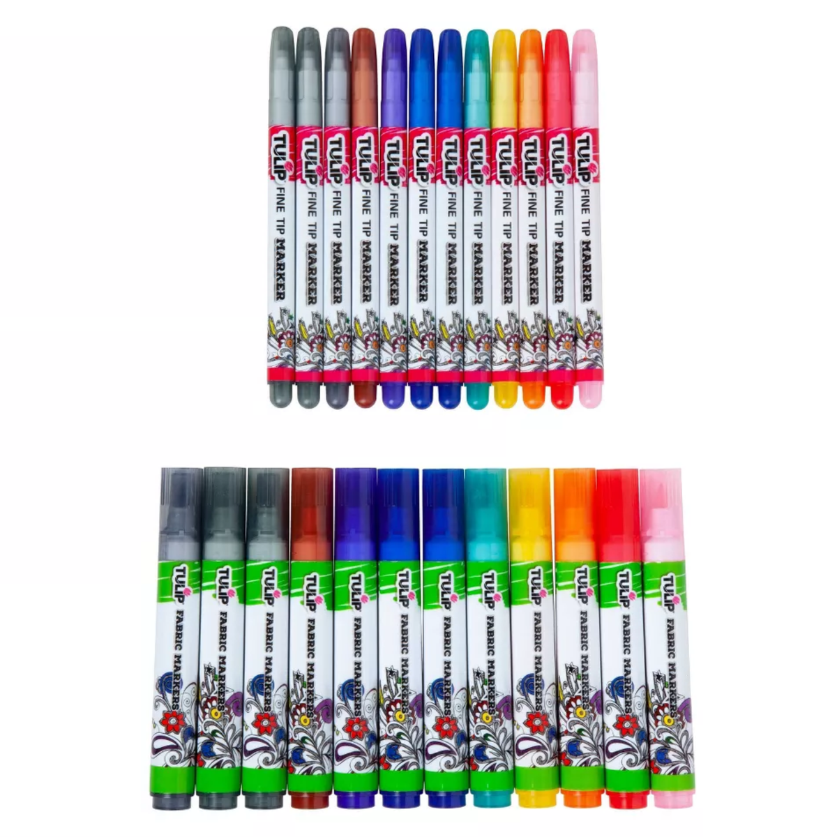 Ultimate Fabric Markers / 24 Marcadores de Tela Permanentes Rainbow Marcadores &amp; Plumones Tulip