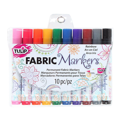 Permanent Fabric Markers / 10 Marcadores de Tela Punta de Pincel Marcadores &amp; Plumones Tulip