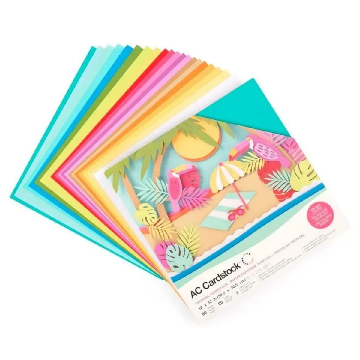 Variety Cardstock Tropical / Hojas Cartulina Colores Tropical 12" hojas American Crafts