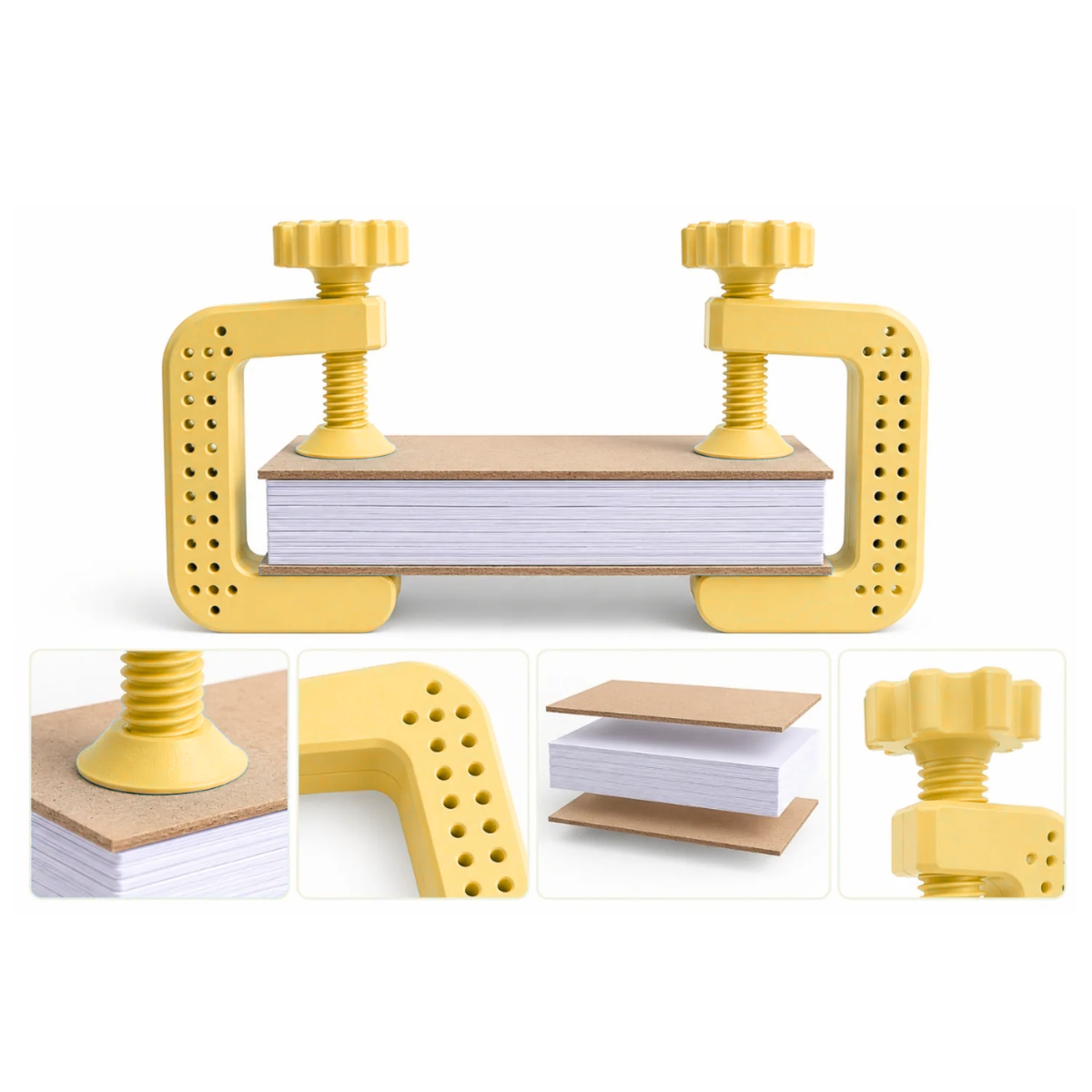 Set de 2 Mini Prensas Amarillo para Encuadernación