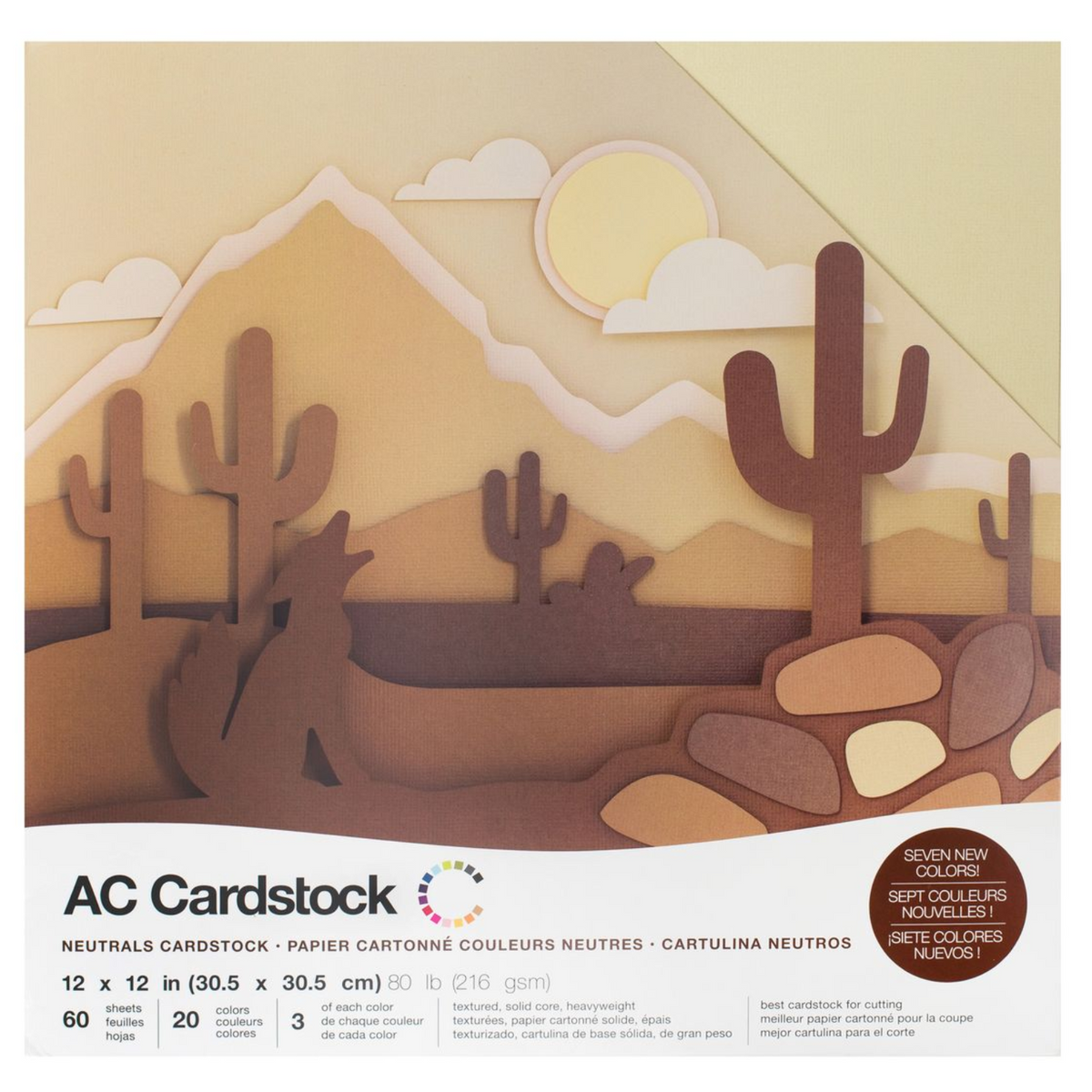 Neutrals Variety Cardstock 12" / Hojas de Cartulina de Colores Neutro hojas American Crafts
