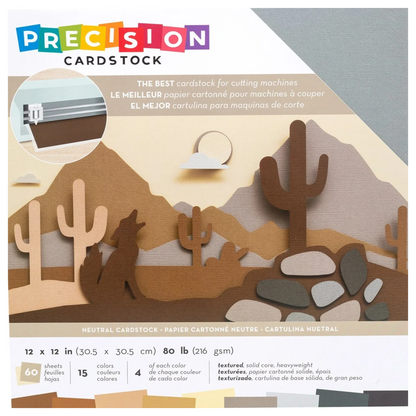 Precision Neutral Texture Cardstock 12" / Hojas de Cartulina de Colores Precision Neutro hojas American Crafts