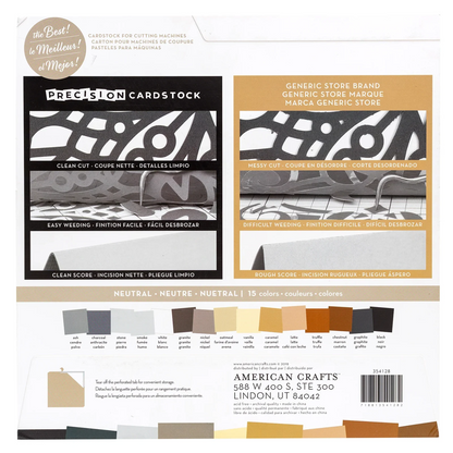 Precision Neutral Texture Cardstock 12" / Hojas de Cartulina de Colores Precision Neutro hojas American Crafts