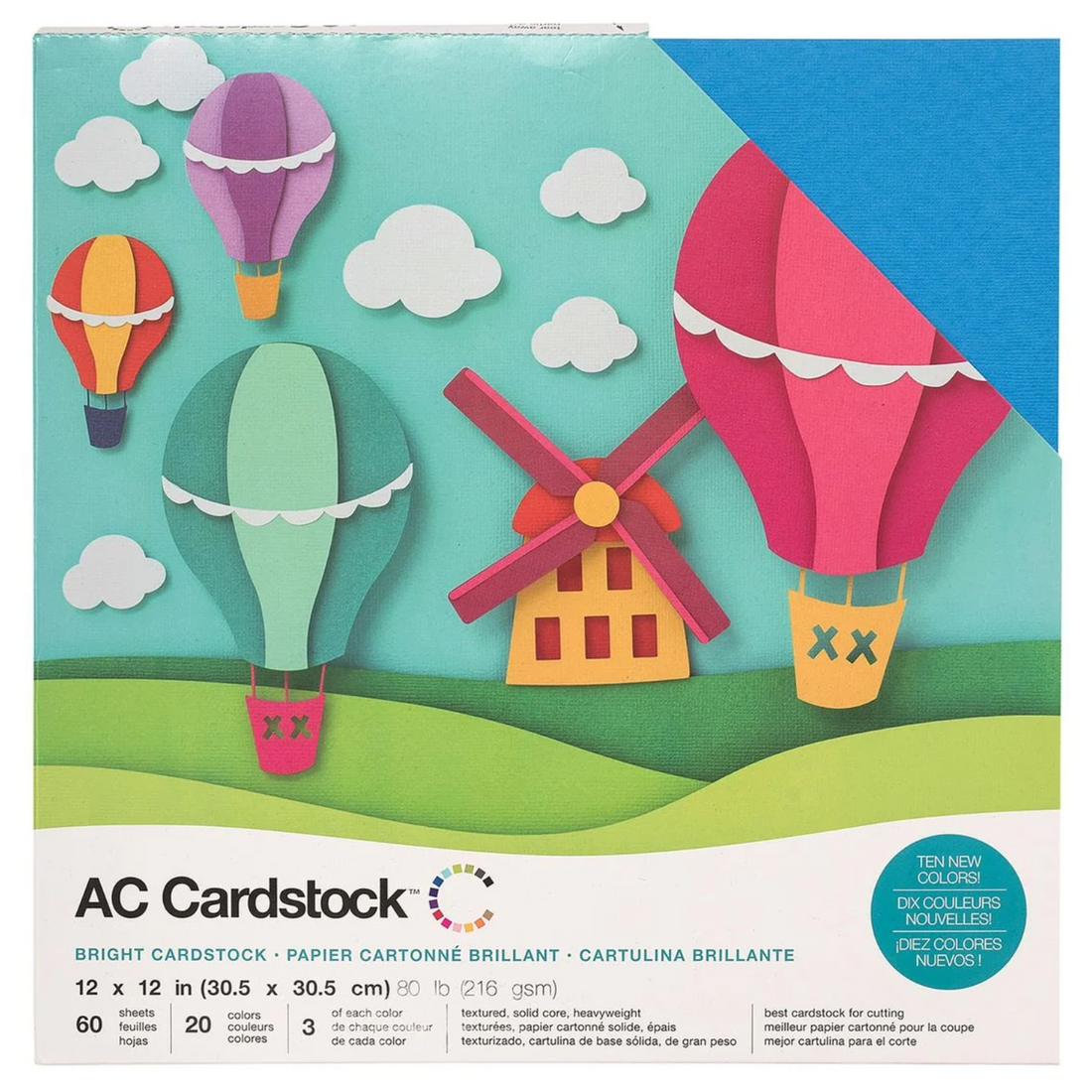 Brights Variety Cardstock 12" / Hojas de Cartulina de Colores Vivos hojas American Crafts