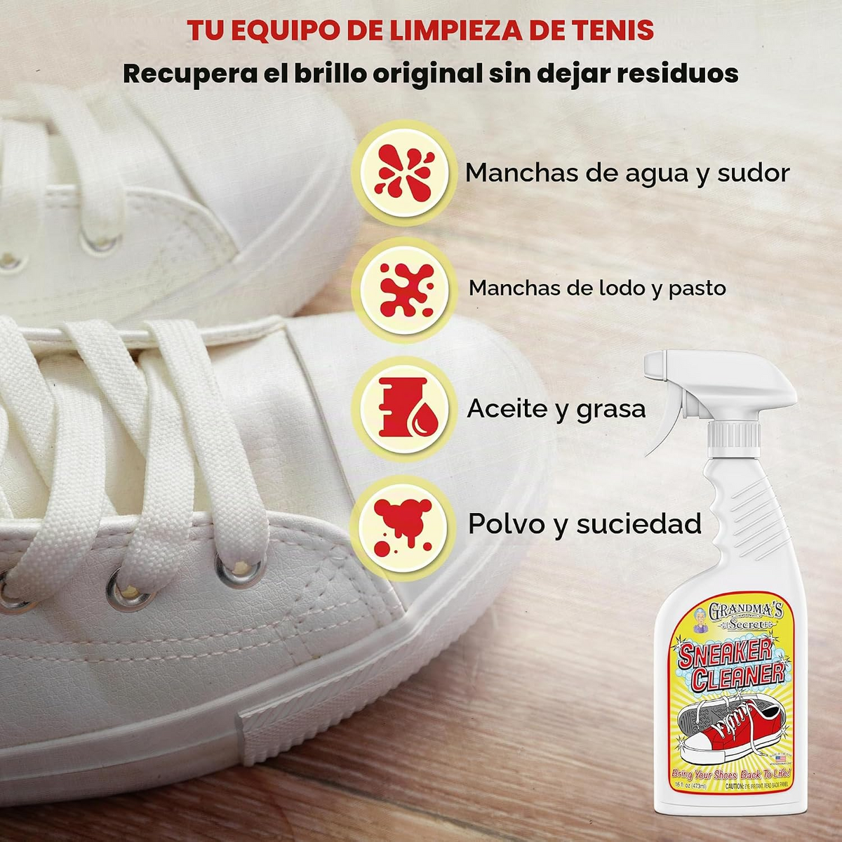 Sneaker Cleaner Spray / Limpiador para Zapatillas Medios Mixtos y Pastas Texturizadoras Grandma&