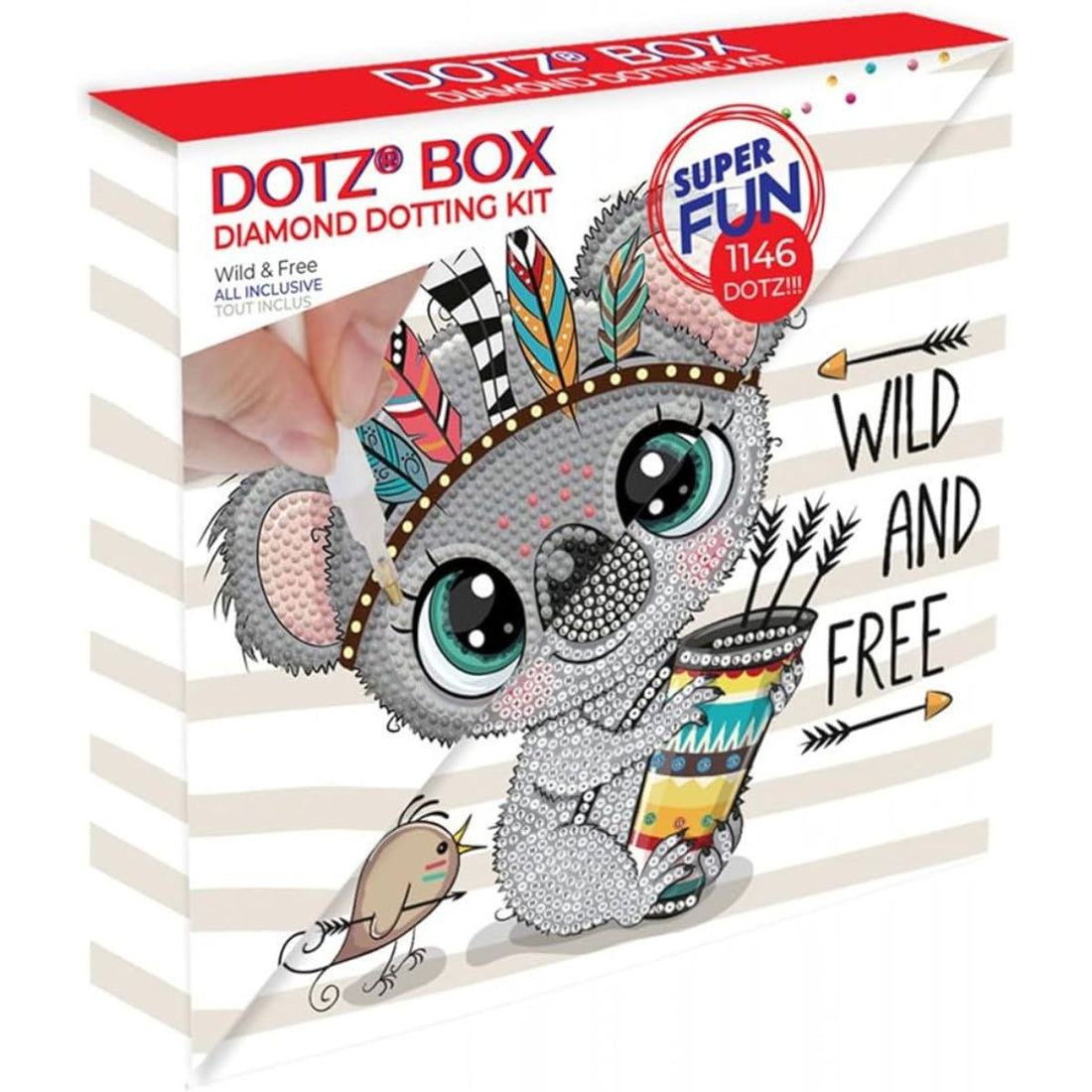 Art Box Kit Wild &amp; Free / Pintura con Diamantes Koala Pintura Dimensional Diamond Dotz