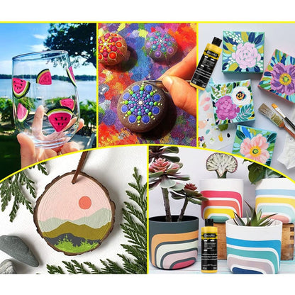 Americana Multi-Surface Satín Acrylic Paint School Bus / Pintura Acrílica Satinada Multisuperficie Tractor Amarillo Pintura Acrílica DecoArt