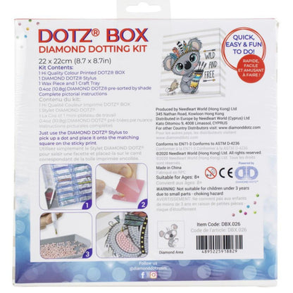 Art Box Kit Wild &amp; Free / Pintura con Diamantes Koala Pintura Dimensional Diamond Dotz