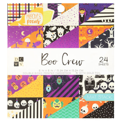 Cardstock Stack Boo Crew Gold Foil 6&quot; / Cartulina Doble Cara Halloween Descontinuado DCWV