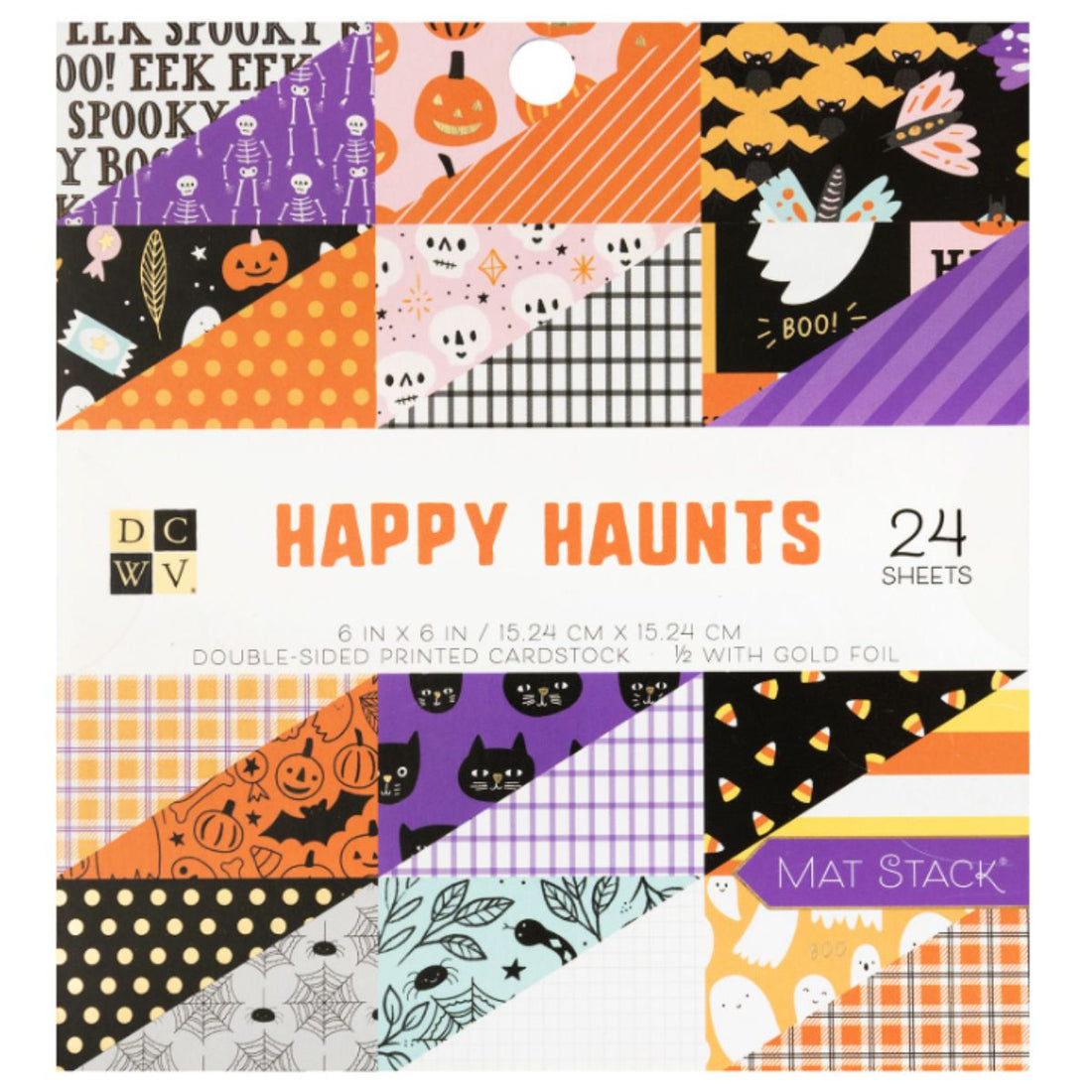 Cardstock Stack Happy Haunts Copper Foil 6" / Cartulina Doble Cara Happy Haunts Albumes DCWV