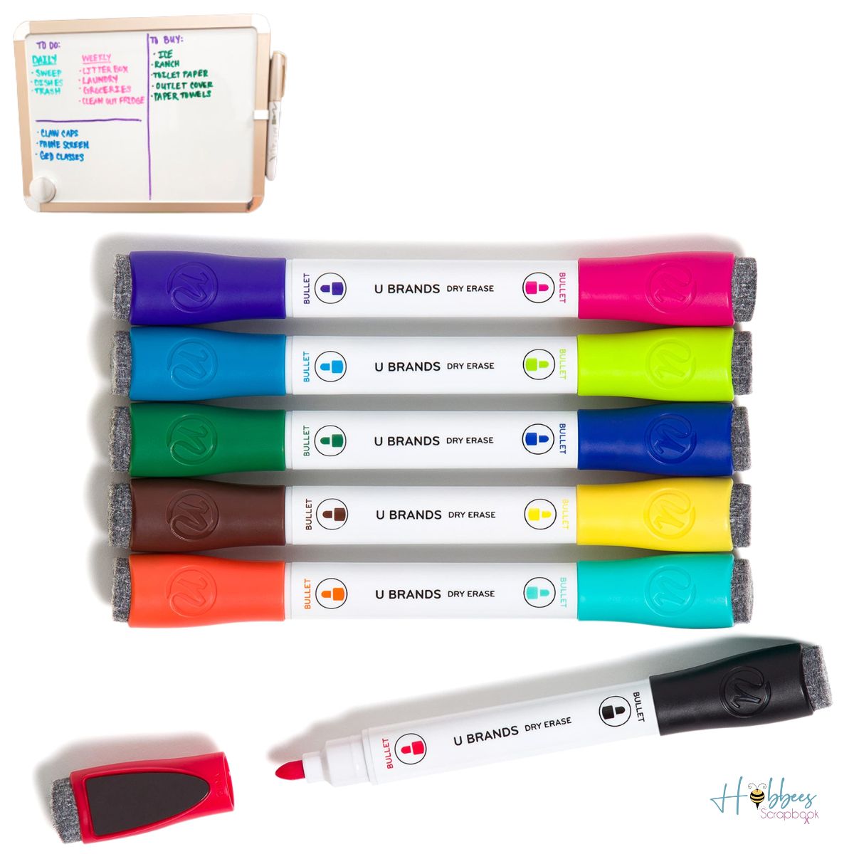 Double-Ended Dry Erase Magnetic Markers / Marcadores Borrables para Pizarrón. Descontinuado U Brands