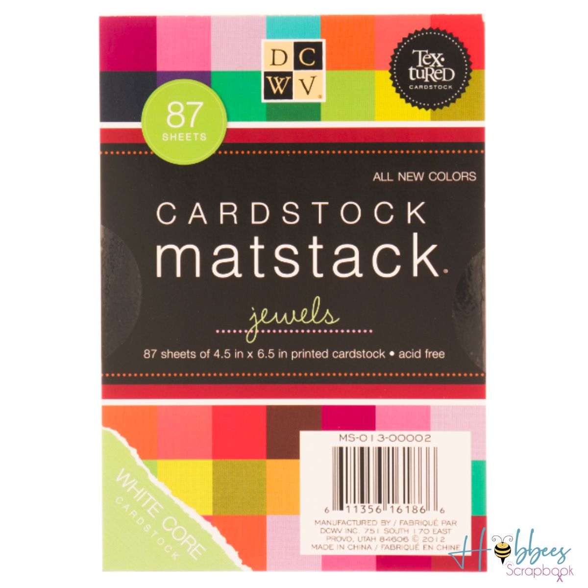 Single-Sided Mat Stack Jewels /  Block de Cartulina Multicolor 4.5"