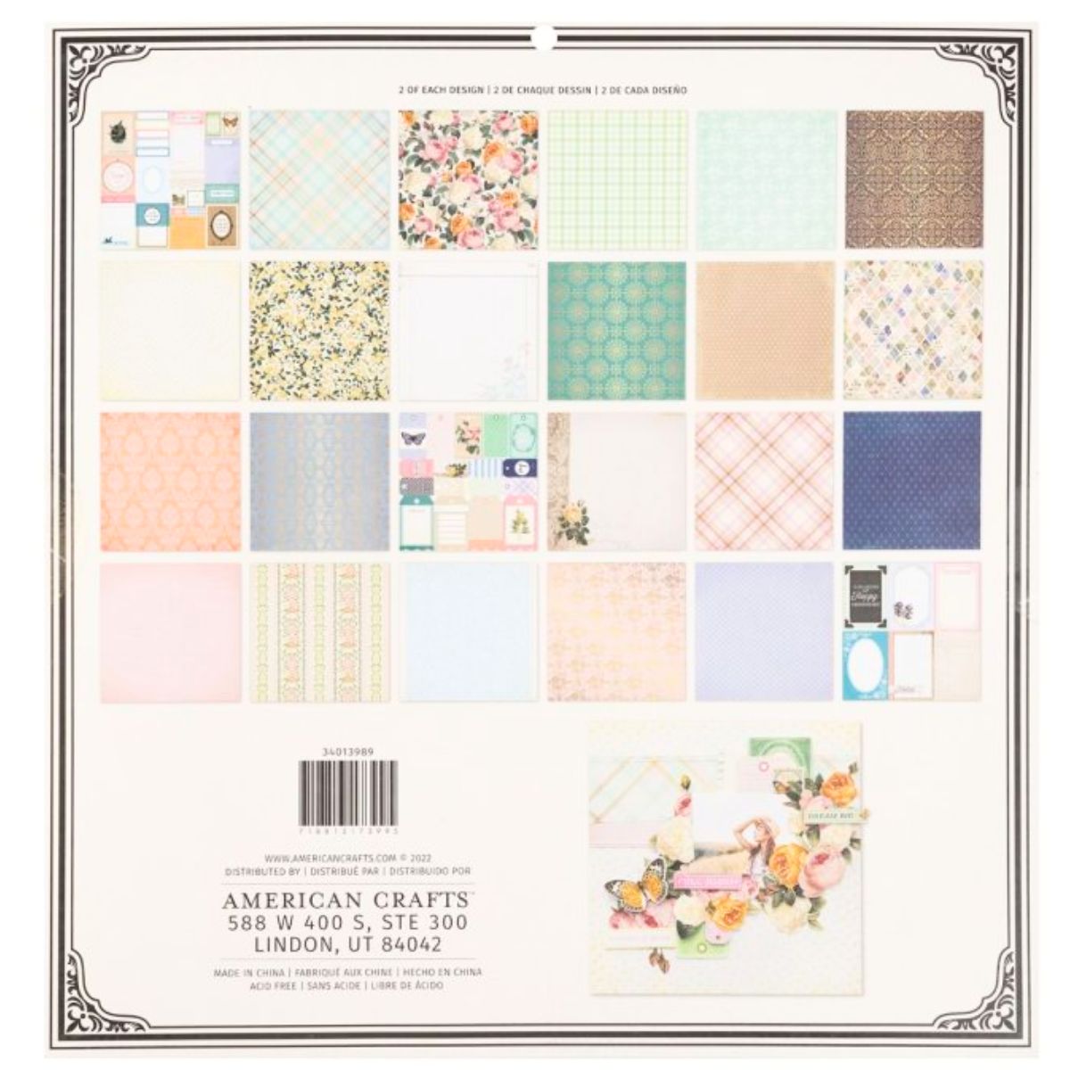 Brighton Paper Pad 12" / Block de Papel Doble Cara Decorativo Descontinuado BoBunny