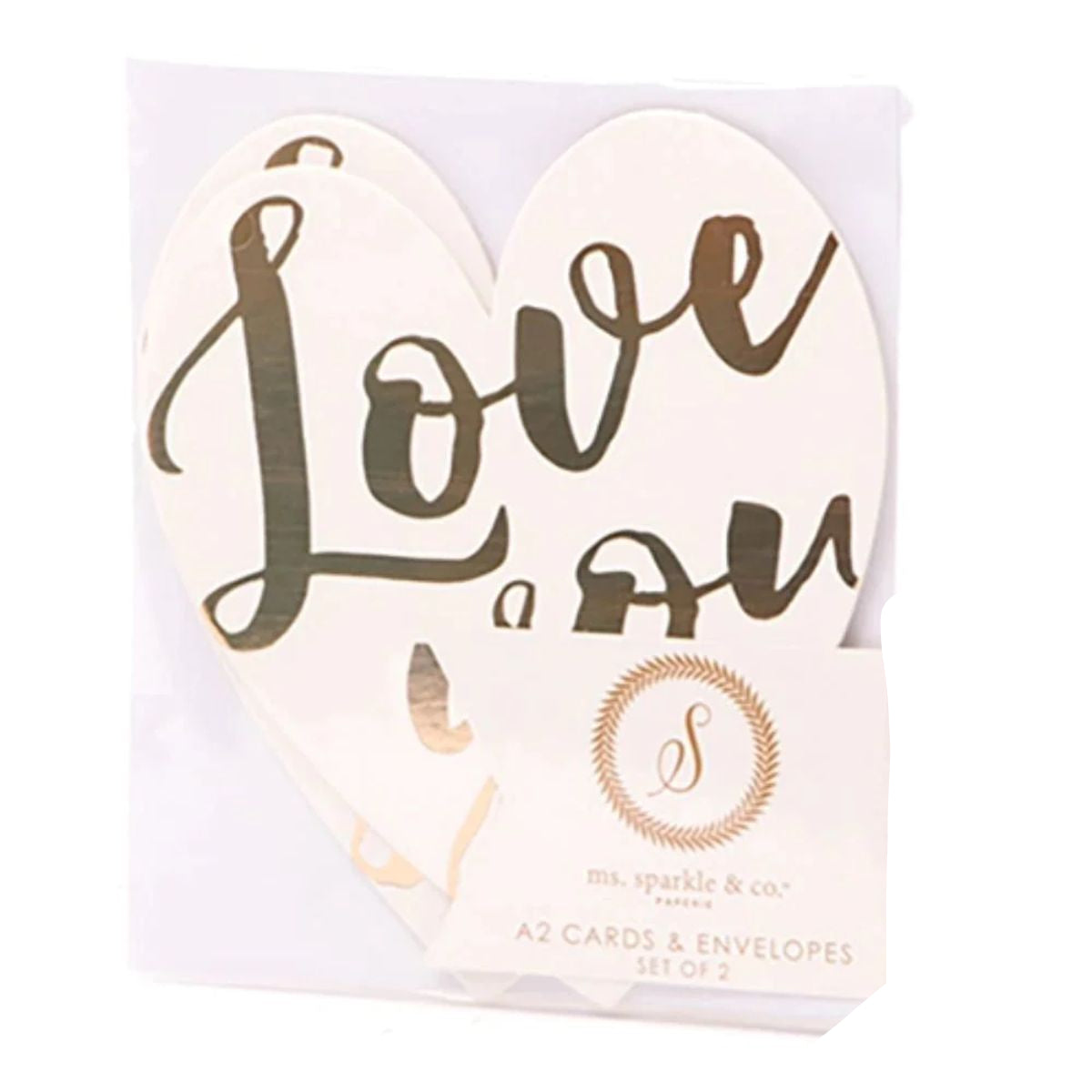 Cards &amp; Envelopes Heart Foil Gold / Tarjetas de Corazón y Sobre con Foil Dorado Kits / Sets Ms Sparkle &amp; Co