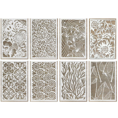 8 Esténciles de Texturas Botanicals Esténciles / Plantillas Hobbees