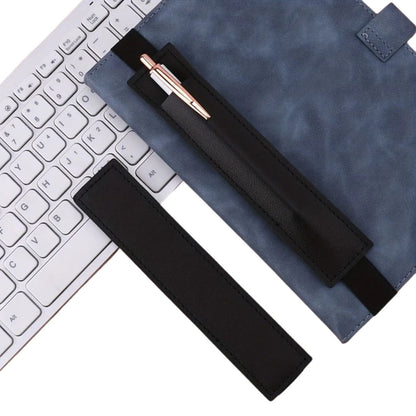 Sujeta Bolígrafos Con Elástico de Piel Sintética Negro Encuadernacion Hobbees