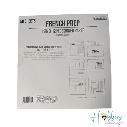 French Prep Paper Pad 12&quot;/ Block de Papel Estilo Francés Papel American Crafts