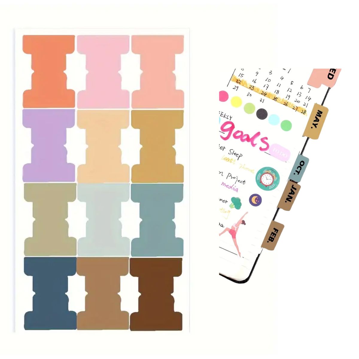 120 Pestañas Adhesivas de Colores Agendas y Journals Hobbees