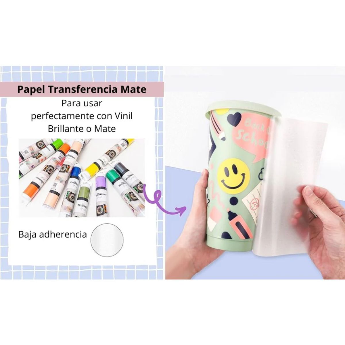 Transfer Tape Sheets Pack / Paquete de Hojas Papel Transfer Para Vinil Viniles Teckwrap