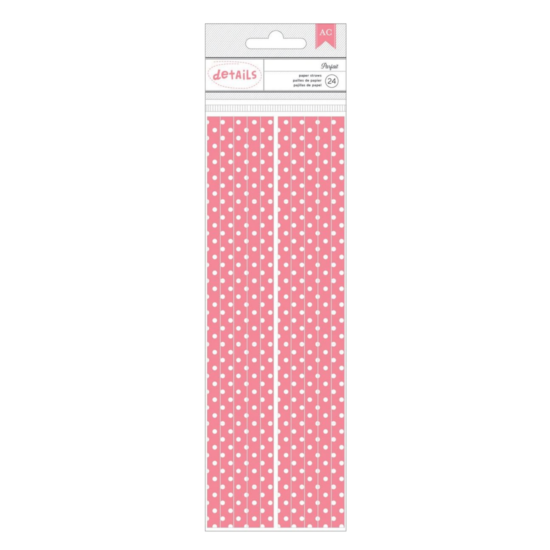 Paper Straws / Popote de Papel Decorativo Rosa Repostería American Crafts