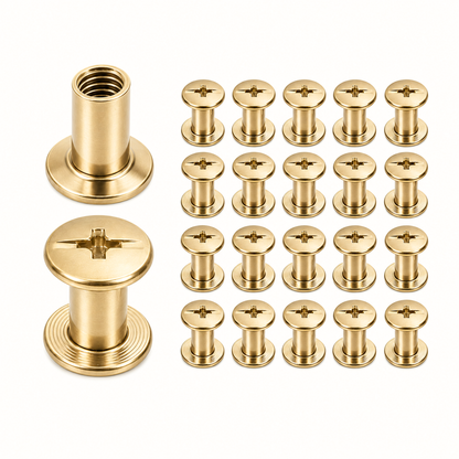 Tornillo Chicago SR Dorado para Encuadernación 6mm Encuadernacion Hobbees